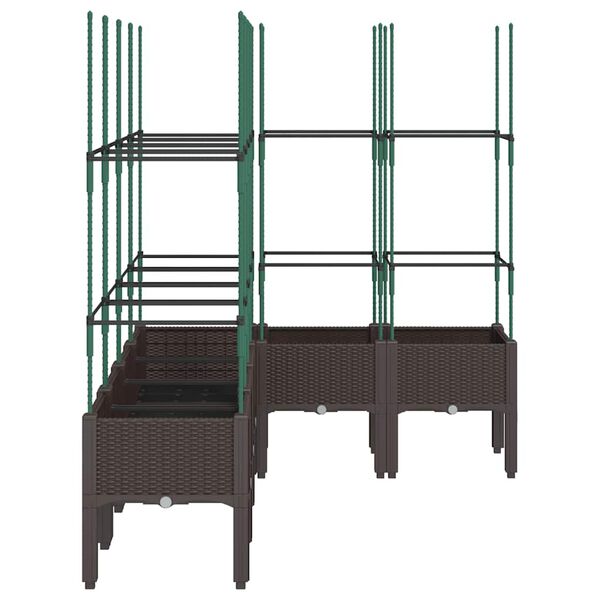 vidaXL Fioriera Giardino con Graticcio Marrone 160x120x142,5 cm in PP