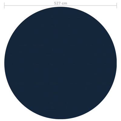 vidaXL Pellicola Galleggiante Solare PE per Piscina 527 cm Nero e Blu