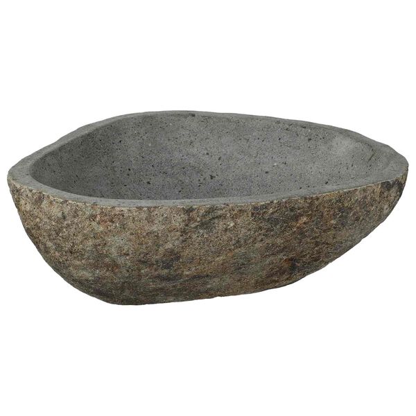 vidaXL Basin in pietra fluviale Grigio chiaro 52 x 40 x 15 cm