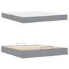 vidaXL Struttura letto con materasso 2 pcs Grigio chiaro Tessuto