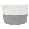 vidaXL Cesto per Biancheria Grigio e Bianco &Oslash;60x36 cm in Cotone