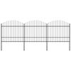 vidaXL Recinzione da Giardino con Punta a Lancia in Acciaio 537x175 cm Nero