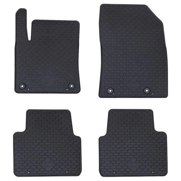 vidaXL Tappetino per Auto 4 pcs Nero Gomma