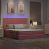 vidaXL Letto con contenitore e LED con led Rosa 180 x 200 cm Velluto