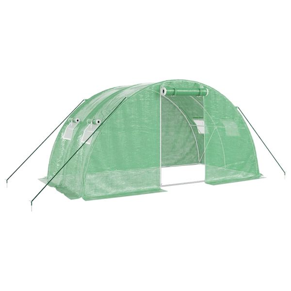 vidaXL Serra con Telaio in Acciaio Verde 8 m&sup2; 4x2x2 m