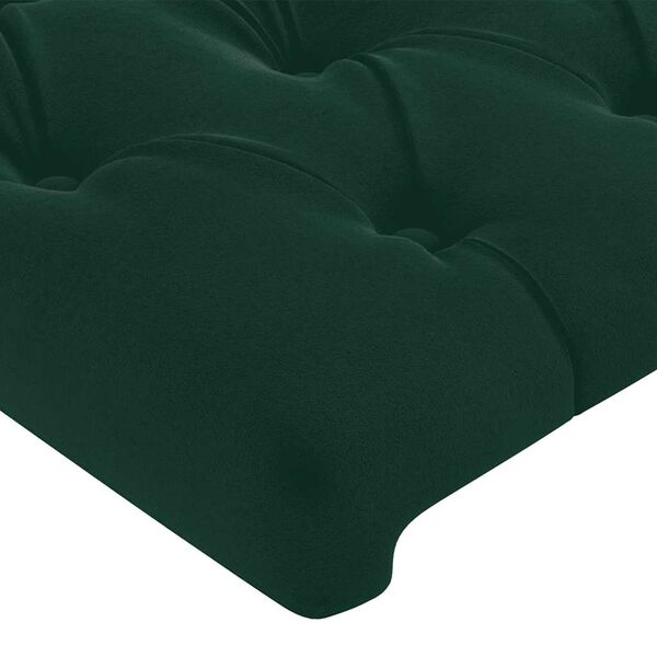 vidaXL Testiera Verde Scuro 180x7x118/128 cm Velluto