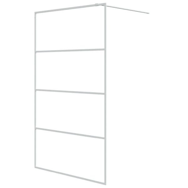 vidaXL Parete Doccia Walk in Bianca 115x195 cm Vetro Trasparente ESG