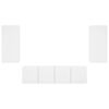 vidaXL Mobili TV a Muro con LED 4pz Bianchi in Legno Multistrato