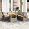 vidaXL Set Divani da Giardino 7 pz con Cuscini Beige Polyrattan Acacia
