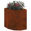 vidaXL Vaso d'angolo Ruggine 30 x 30 x 35 cm acciaio corten
