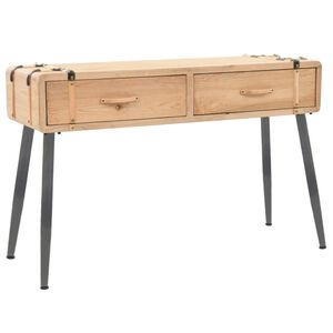 vidaXL Tavolo Consolle in Legno Massello di Abete 115x40,5x76 cm