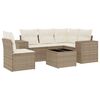 vidaXL Set Divano da Giardino 6 pz con Cuscini Beige in Polyrattan