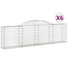 vidaXL Cesti Gabbioni ad Arco 6 pz 300x30x80/100 cm Ferro Zincato