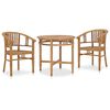vidaXL Set da Pranzo da Giardino 3 pz in Legno Massello di Teak