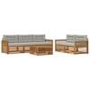 vidaXL Set di divani da esterno 6 pz Naturale e Grigio Chiaro