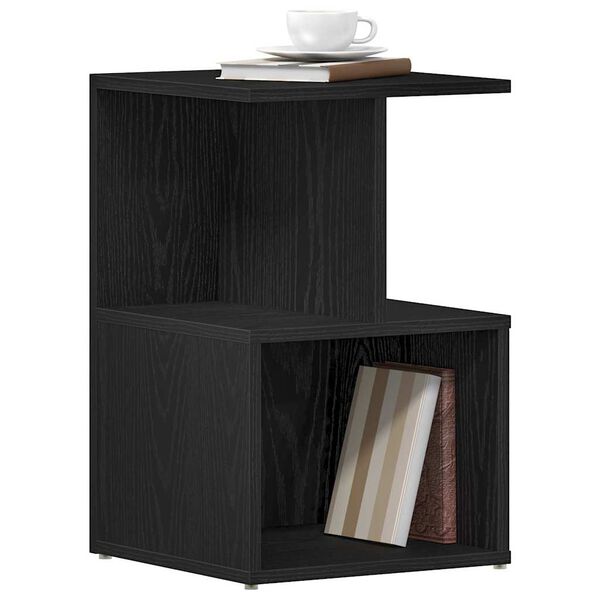 vidaXL Armadio da Notte Rovere Nero 35 x 35 x 55 cm Legno multistrato