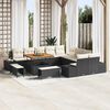 vidaXL Set Divano da Giardino con cuscino 13 pcs Nero Poly Rattan