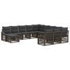 vidaXL Set Divano da Giardino 12 pz Grigio polyrattan