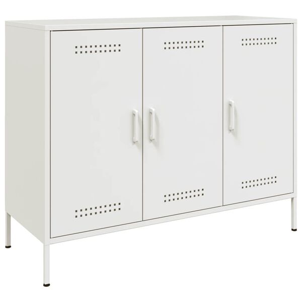 vidaXL Credenza Bianca 100,5x39x79 cm in Acciaio