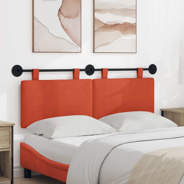 vidaXL Testata appesa Rosso Arancio 150 x 55 x 5 cm Tessuto in Cords
