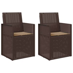 vidaXL Sedie da pranzo da giardino 2 pz Marrone e Tortora PP