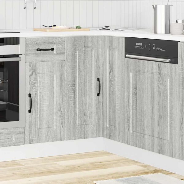 vidaXL Mobile Base ad Angolo Cucina Kalmar Grigio Sonoma in Truciolato