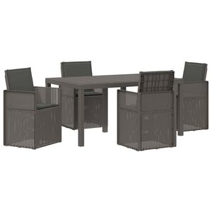 vidaXL Set da Pranzo per Giardino 5 pz Grigio chiaro e Antracite PP