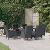 vidaXL Set da Pranzo da Giardino 7 pz Grigio Scuro in Polyrattan