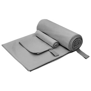 vidaXL Set di Asciugamani Sportivi 2 pcs Grigio scuro Tessuto