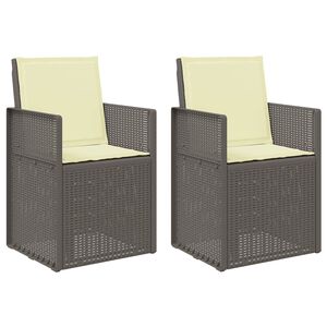 vidaXL Sedie da pranzo da giardino 2 pcs Grigio chiaro e panna PP