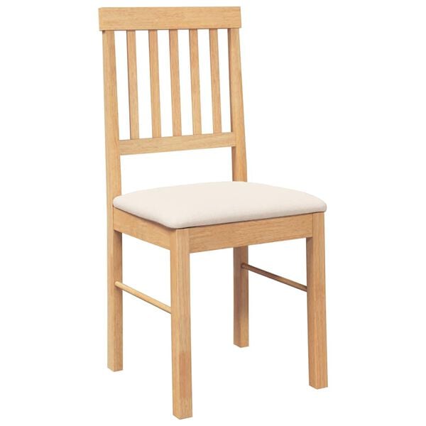 vidaXL Sedie da Pranzo con Cuscini 2 pz in Legno Massello di Hevea