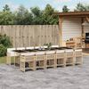 vidaXL Set da Pranzo da Giardino 13 pz con Cuscini Beige in Polyrattan