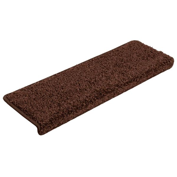 vidaXL Tappetini per scale 15 pz 65x21x4 cm Marrone Bordo rettangolare