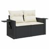 vidaXL Set Divani da Giardino 11 pz con Cuscini in Polyrattan Nero