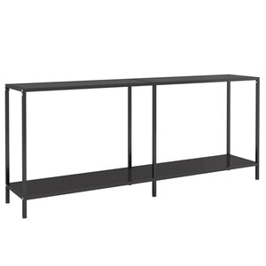 vidaXL Tavolo Consolle Nero 180x35x75,5 cm in Vetro Temperato