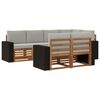 vidaXL Set di divani da esterno 7 pz Naturale e Grigio Chiaro
