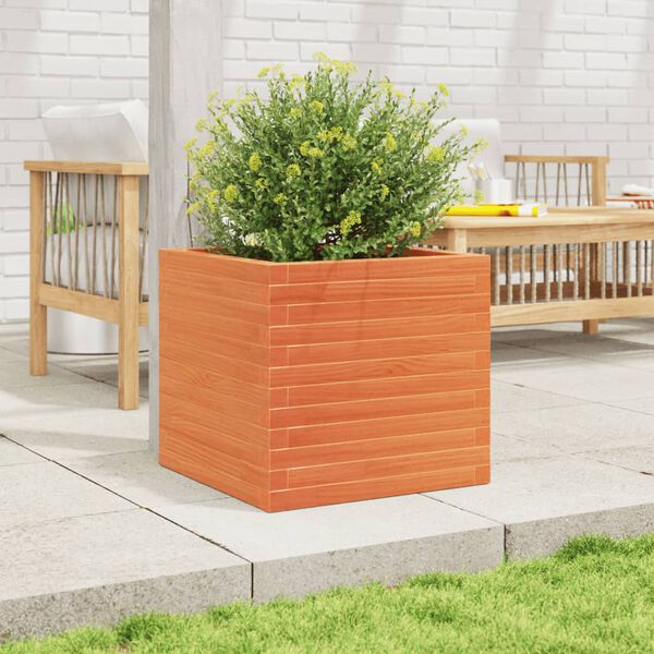 vidaXL Fioriera Giardino Marrone Cera 50x50x46 cm Legno Massello Pino