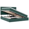 vidaXL Letto con contenitore LED e materasso Verde Scuro 160 x 200 cm