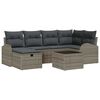 vidaXL Set Divano da Giardino 7 pz Grigio polyrattan