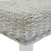 vidaXL Panca Bianca 160x35x45 cm Rattan Kubu Naturale e Massello Mogano