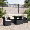 vidaXL Set Divano da Giardino 6 pz con Cuscini Nero in Polyrattan