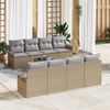 vidaXL Set Divano da Giardino 9 pcs Beige Poly Rattan