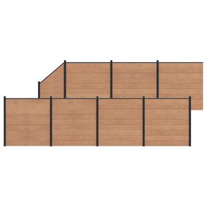 vidaXL Pannello di Recinzione 8 pcs WPC e Alluminio Marrone