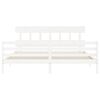 vidaXL Giroletto Testiera Bianco Super King Size in Legno Massello