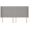 vidaXL Testiera ad Orecchio Grigio Chiaro 163x16x118/128 cm in Tessuto