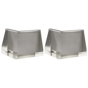 vidaXL Muro di contenimento 2 pz 50 x 50 x 30 cm Acciaio Inox Argento