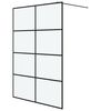vidaXL Parete Doccia Walk in Nera 140x195 cm Vetro Smerigliato ESG