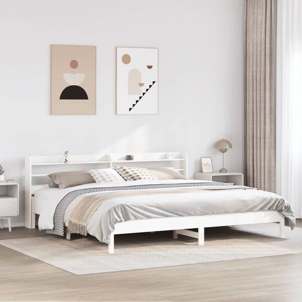 vidaXL Letto senza Materasso Bianco 180x200 cm Legno Massello di Pino