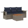 vidaXL Set Divani da Giardino 4 pz con Cuscini Grigio in Polyrattan