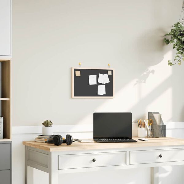 vidaXL Lavagna con Cornice in Legno Massello di Pino Nero 40x30 cm